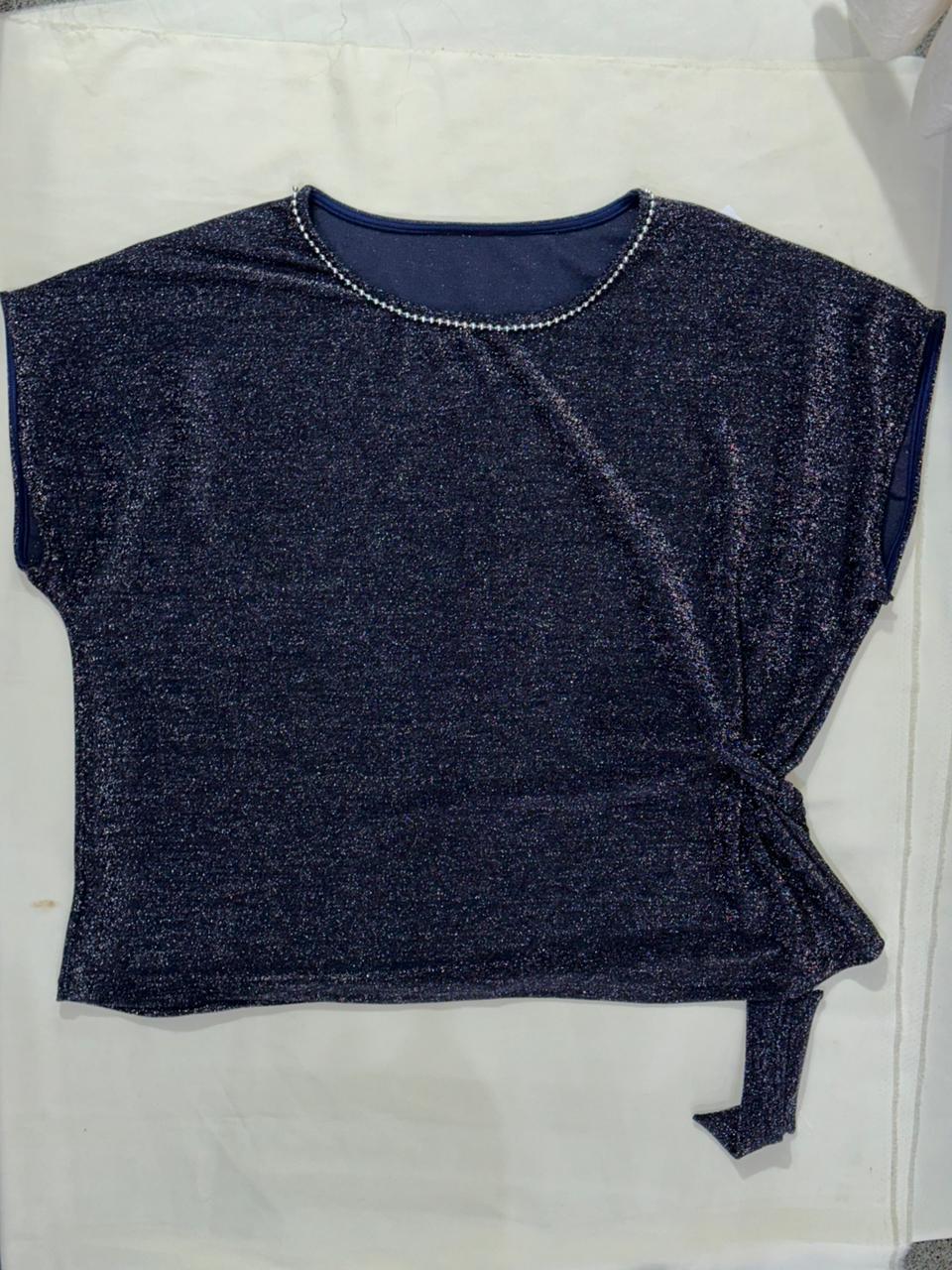 Blusa lurex azul