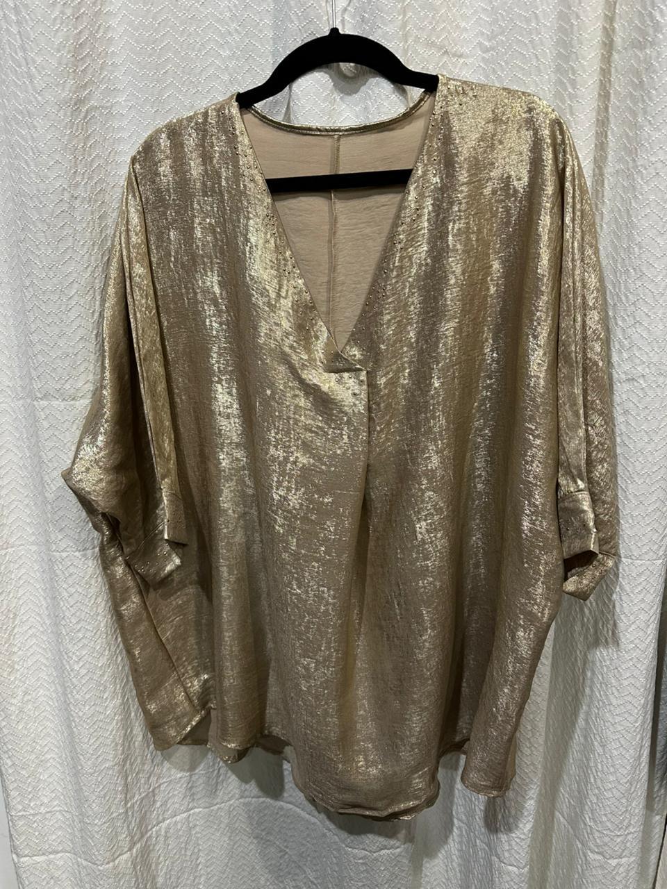 Blusa fiesta dorada