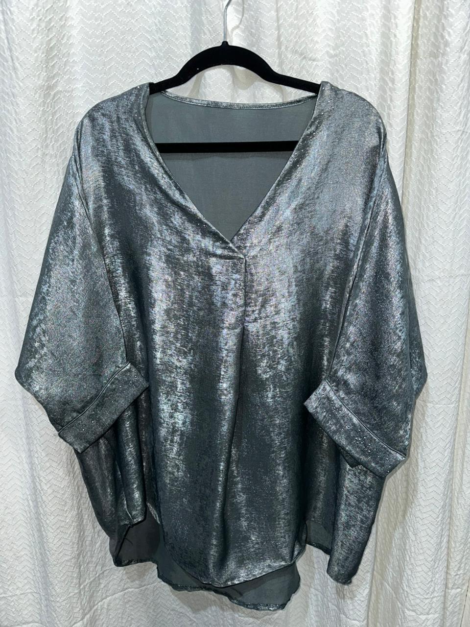 Blusa fiesta plateada