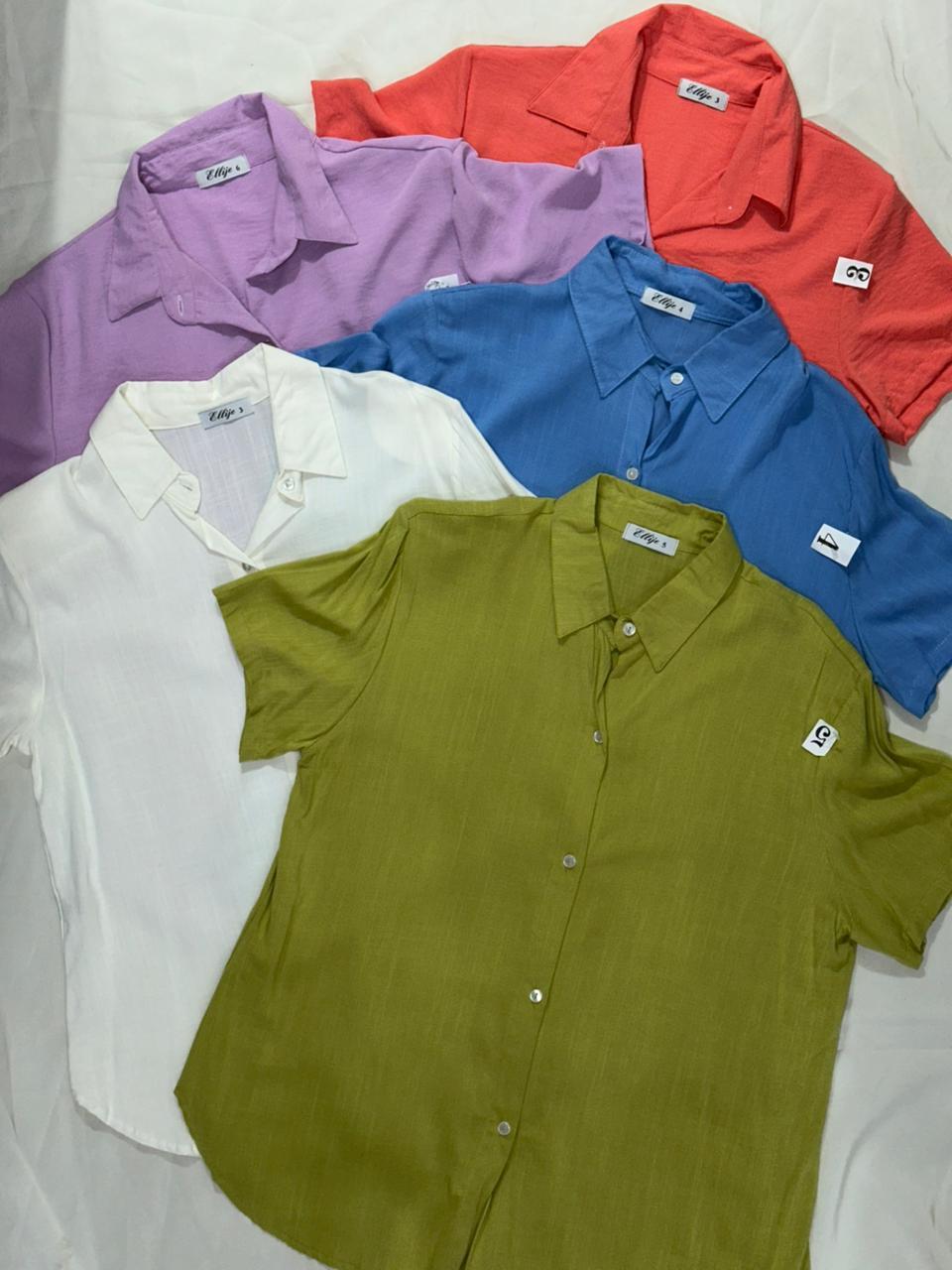 Camisa lino manga corta