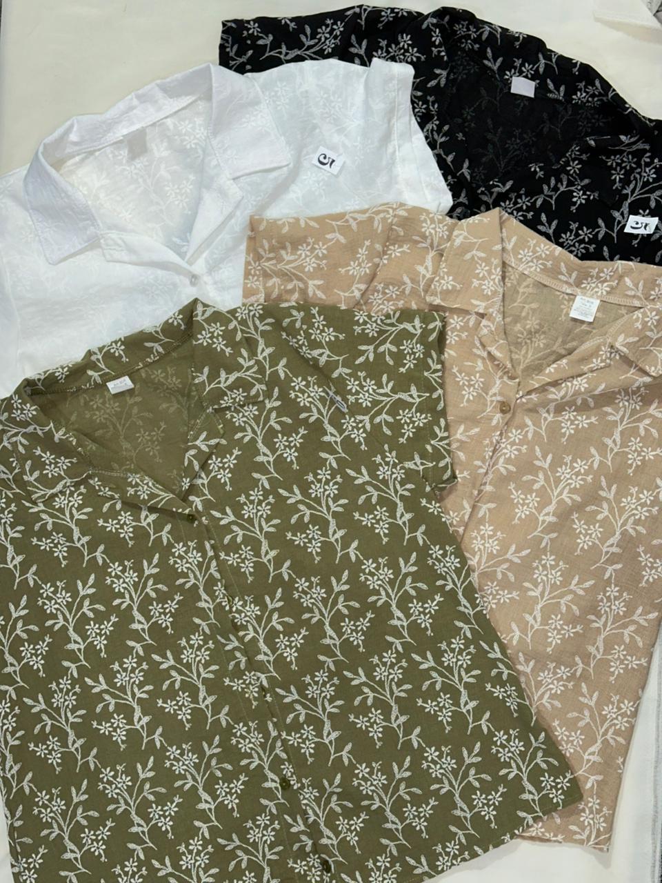 Camisa lino bordado